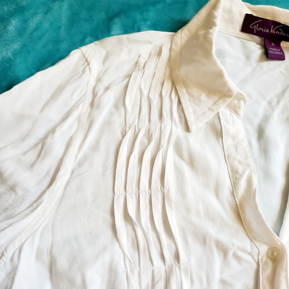 Gloria Vanderbilt White Shirt Blouse - Picture 3 of 4